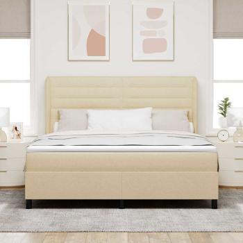 Boxspringbett mit Matratze Creme 180 x 200 cm Stoff