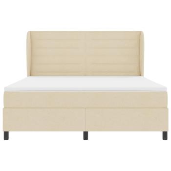 Boxspringbett mit Matratze Creme 180 x 200 cm Stoff