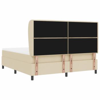 Boxspringbett mit Matratze Creme 180 x 200 cm Stoff