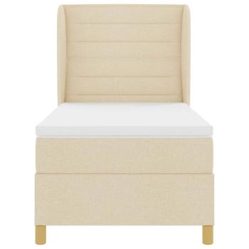 Boxspringbett mit Matratze Dunkelgrau 90x190 cm Creme