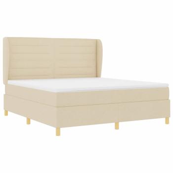 Boxspringbett mit Matratze Dunkelgrau 90x190 cm Creme