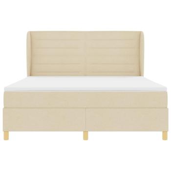 Boxspringbett mit Matratze Dunkelgrau 90x190 cm Creme