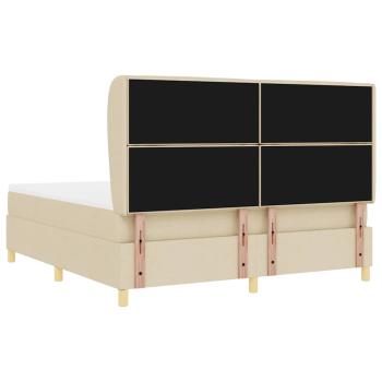 Boxspringbett mit Matratze Dunkelgrau 90x190 cm Creme
