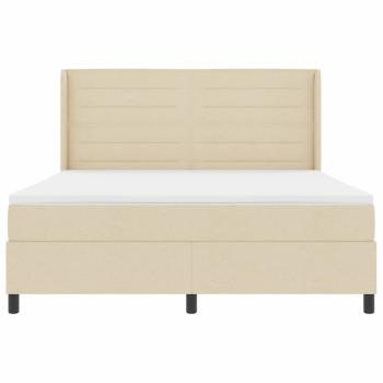 LED Boxspringbett mit Matratze Creme 180 x 200 cm Stoff