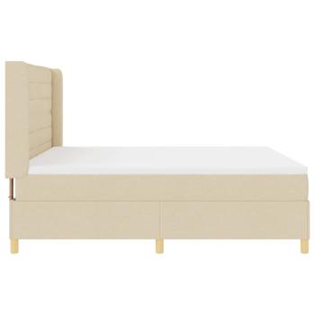 Boxspringbett mit Matratze Creme 140 x 200 cm Stoff
