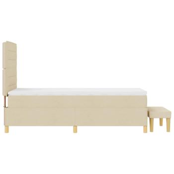 Boxspringbett mit Matratze mit Kopfteil Creme 90 x 190 cm Stoff