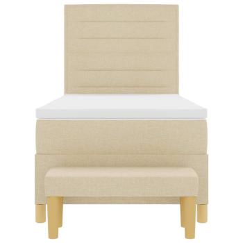 Boxspringbett mit Matratze mit Kopfteil Creme 90 x 190 cm Stoff