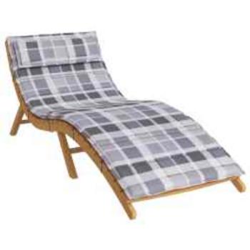 ARDEBO.de - Sonnen-Lounger Kissen Plaid Grau 180 x 60 x 4 cm Oxford-Stoff