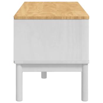 Flurbank mit Schubladen Weiß 115 x 40 x 45 cm Massivholz Kiefer