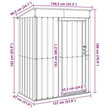 Gartenhütten Braun 137 x 81 x 180 cm Metall