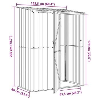 Gartenhütten Anthrazit 153,5 x 86 x 200 cm Metall