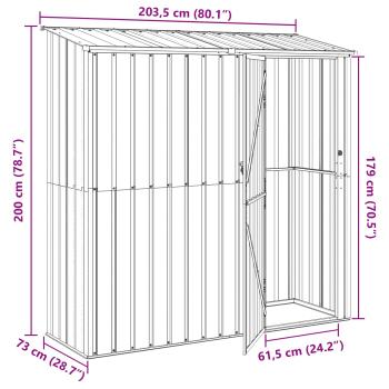 Gartenhütten Braun 203,5 x 73 x 200 cm Metall