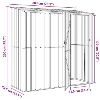 Gartenhütten Anthrazit 203 x 85,5 x 200 cm Metall