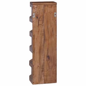 Regal Braun 24 x 14 x 80 cm Massives Mahagoni Holz