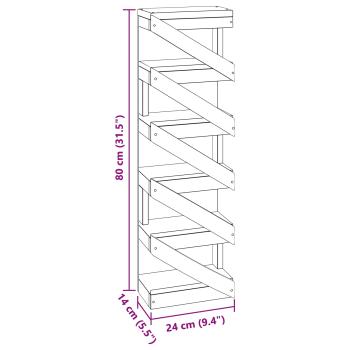 Regal Braun 24 x 14 x 80 cm Massives Mahagoni Holz