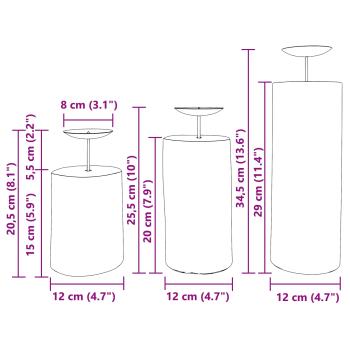 Kerzenhalter 3 pcs Natur Massivholz Teak