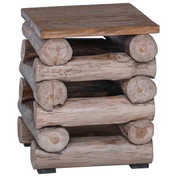 Hocker Natur 30 x 30 x 38 cm Massivholz Teak