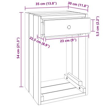 Nachttisch Braun 63 x 30 x 79 cm Massives Mahagoni Holz