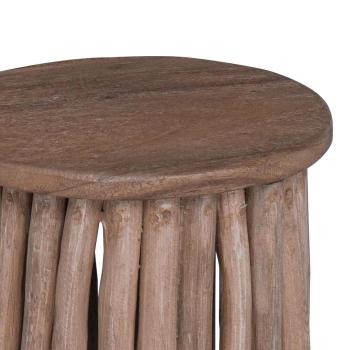 Hocker Natur 30 x 30 x 45 cm Massivholz Teak