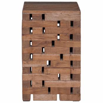 Hocker Natur 29 x 29 x 48 cm Massivholz Altholz