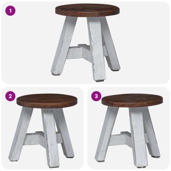 Hocker Natur 22 x 22 x 24 cm Mahagoni Holz