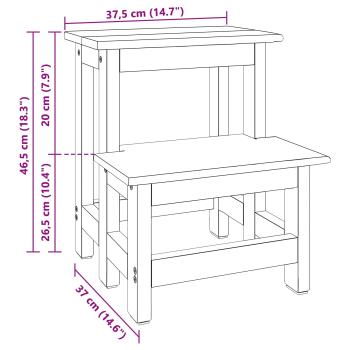 Hocker Natur 37 x 37 x 46 cm Mahagoni Holz