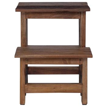 Hocker Natur 37 x 37 x 46 cm Mahagoni Holz