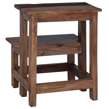 Hocker Natur 37 x 37 x 46 cm Mahagoni Holz