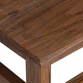 Hocker Natur 37 x 37 x 46 cm Mahagoni Holz