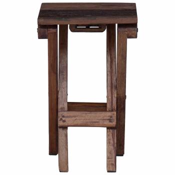 Hocker Natur 30 x 30 x 48 cm Massivholz Altholz