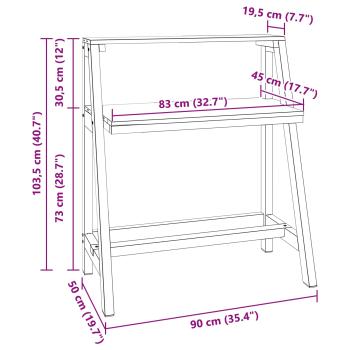 Schreibtisch Braun 90 x 50 x 103 cm Massives upgecyceltes Holz