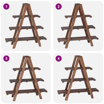 Klappregal Braun 79,5 x 35 x 112 cm Massives upgecyceltes Holz