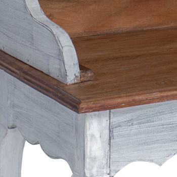 Schreibtisch Weiß 80 x 40 x 92 cm Massives Mahagoni Holz