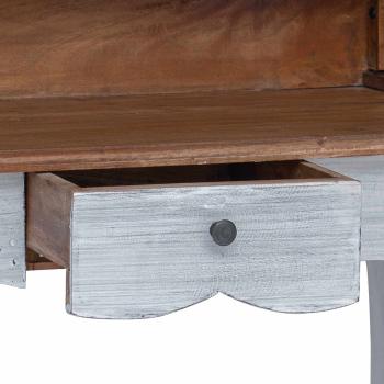 Schreibtisch Weiß 80 x 40 x 92 cm Massives Mahagoni Holz