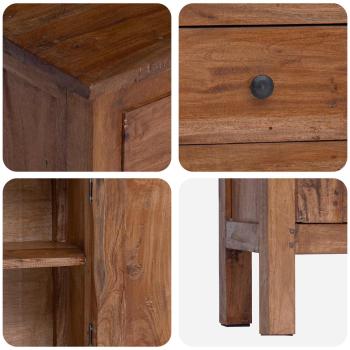 Pflanzenständer mit Tür Braun 36 x 25 x 80 cm Mahagoni Holz