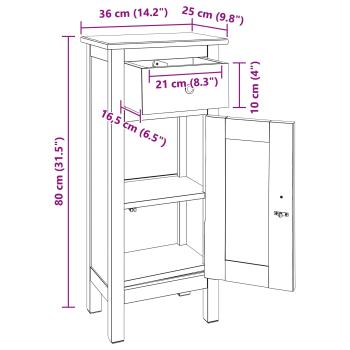 Pflanzenständer mit Tür Braun 36 x 25 x 80 cm Mahagoni Holz