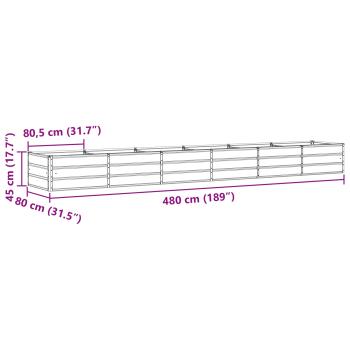 Pflanzkübel Elfenbein 480 x 80 x 45 cm Stahl