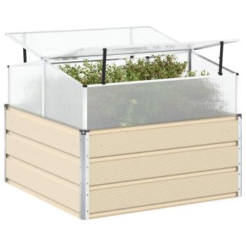 Pflanzkübel Elfenbein 100 x 100 x 77 cm Verzinkter Stahl