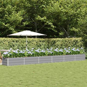 ARDEBO.de - Pflanzkübel Hellgrau 600 x 80 x 45 cm Stahl