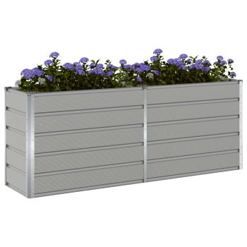ARDEBO.de - Pflanzkübel Hellgrau 480 x 50 x 45 cm Verzinkter Stahl