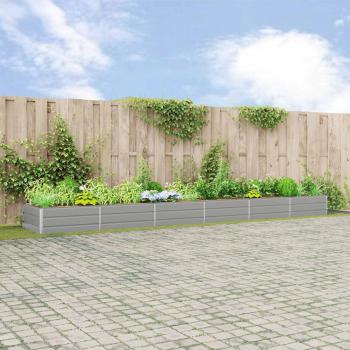 ARDEBO.de - Pflanzkübel Hellgrau 195 x 100 x 45 cm Verzinkter Stahl