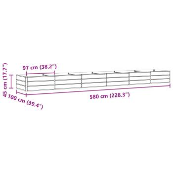 Pflanzkübel Hellgrau 195 x 100 x 45 cm Verzinkter Stahl