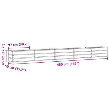 Pflanzkübel Anthrazit 480 x 50 x 45 cm Verzinkter Stahl