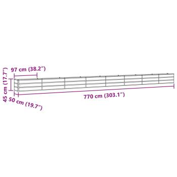 Pflanzkübel Anthrazit 480 x 50 x 45 cm Verzinkter Stahl