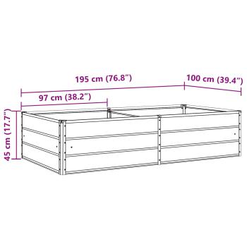 Pflanzkübel Pastellgrün 195 x 100 x 45 cm Verzinkter Stahl