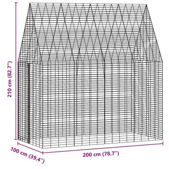 Hasenkäfig Silber 400 x 100 x 210 cm Verzinkter Stahl