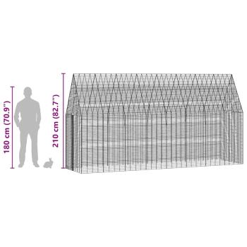 Hasenkäfig Silber 400 x 100 x 210 cm Verzinkter Stahl