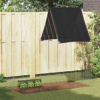 ARDEBO.de - Hasenkäfig Silber 200 x 100 x 210 cm Verzinkter Stahl