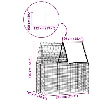 Hasenkäfig Silber 200 x 100 x 210 cm Verzinkter Stahl