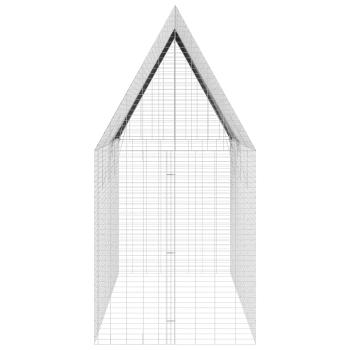 ARDEBO.de - Hasenkäfig Silber 400 x 100 x 210 cm Verzinkter Stahl